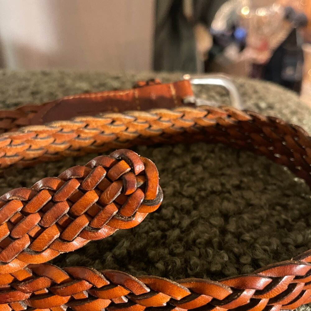 ABERCROMBIE braided leather belt -‎ MED 32" - Picture 3 of 3